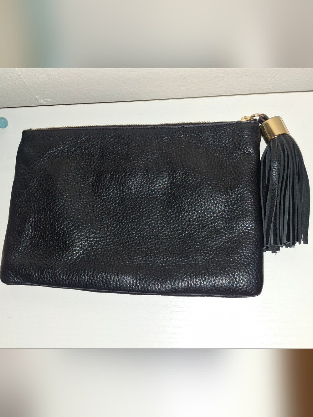 G.I.L.I Genuine Leather Black Clutch Purse Handbag